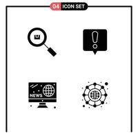 User Interface Pack of 4 Basic Solid Glyphs of box hobby product error message screen Editable Vector Design Elements