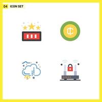 4 Universal Flat Icon Signs Symbols of high score crowdsourcing play ecommerce financial Editable Vector Design Elements