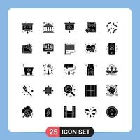 Modern Set of 25 Solid Glyphs and symbols such as spooky halloween presentation edit setting Editable Vector Design Elements