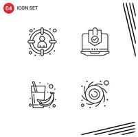 Universal Icon Symbols Group of 4 Modern Filledline Flat Colors of choose protected select computer security Editable Vector Design Elements