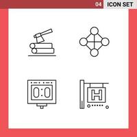4 4 universal línea señales símbolos de hacha puntuación madera topología estadio editable vector diseño elementos