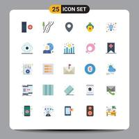 Set of 25 Modern UI Icons Symbols Signs for molecular solutions pin intelligence business Editable Vector Design Elements