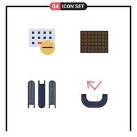 Stock Vector Icon Pack of 4 Line Signs and Symbols for computers education hardware chocolate call Editable Vector Design Elements