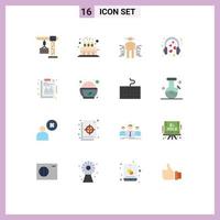 16 User Interface Flat Color Pack of modern Signs and Symbols of mic love kid hearts human Editable Pack of Creative Vector Design Elements