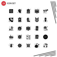 Set of 25 Modern UI Icons Symbols Signs for development business business analysis board Editable Vector Design Elements