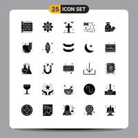 25 Universal Solid Glyphs Set for Web and Mobile Applications science medical rip water sewage Editable Vector Design Elements