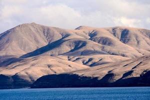 Landscape with mountains by the water photo