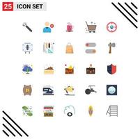 Modern Set of 25 Flat Colors Pictograph of find business coffee from commerce Editable Vector Design Elements