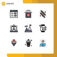 Set of 9 Modern UI Icons Symbols Signs for business planning candy flowchart develop Editable Vector Design Elements