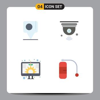 4 Universal Flat Icons Set for Web and Mobile Applications bangladesh digital bangla internet of things investment Editable Vector Design Elements
