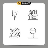 Set of 4 Modern UI Icons Symbols Signs for twitter communication holder scale satellite Editable Vector Design Elements