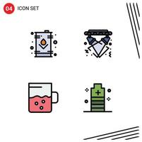 4 Creative Icons Modern Signs and Symbols of can event oil lights drink Editable Vector Design Elements