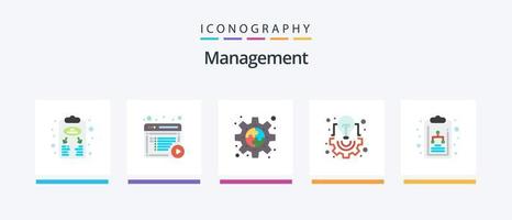 Management Flat 5 Icon Pack Including light. creative. online. bulb. plugin. Creative Icons Design vector