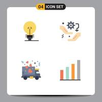 Pack of 4 creative Flat Icons of business delivery product setup transport Editable Vector Design Elements