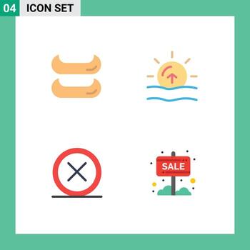 pictograma conjunto de 4 4 sencillo plano íconos de barco salida Dom cancelar bandera editable vector diseño elementos