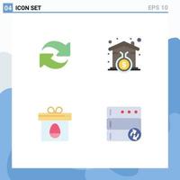 Stock Vector Icon Pack of 4 Line Signs and Symbols for refresh box repeat signature easter Editable Vector Design Elements