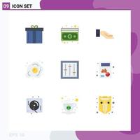 Pictogram Set of 9 Simple Flat Colors of devices healthy payment food diet Editable Vector Design Elements