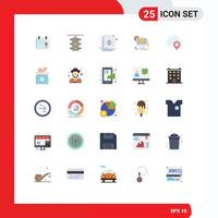 Universal Icon Symbols Group of 25 Modern Flat Colors of map technology train it chemical Editable Vector Design Elements