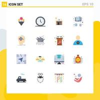 Modern Set of 16 Flat Colors and symbols such as mind future service cyber ebook Editable Pack of Creative Vector Design Elements