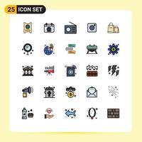 Universal Icon Symbols Group of 25 Modern Filled line Flat Colors of bag photo world instagram technology Editable Vector Design Elements