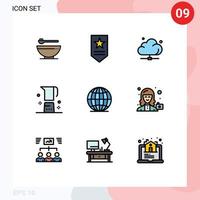 9 Creative Icons Modern Signs and Symbols of global maker data drink beverage Editable Vector Design Elements