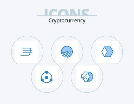 Cryptocurrency Blue Icon Pack 5 Icon Design. charts. block net. daxx coin. crypto currency. coin vector