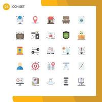 Pack of 25 Modern Flat Colors Signs and Symbols for Web Print Media such as case file shopping document eggs Editable Vector Design Elements