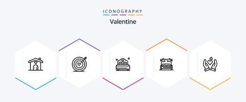 Valentine 25 Line icon pack including love. love. target. day. valentine vector