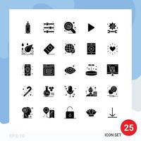 25 Solid Glyph concept for Websites Mobile and Apps education video toggle switch play control Editable Vector Design Elements