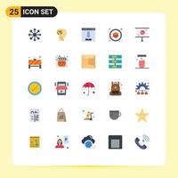 Modern Set of 25 Flat Colors and symbols such as presentation object arrows cube loading Editable Vector Design Elements