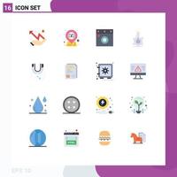 Modern Set of 16 Flat Colors and symbols such as mechanical development furniture tube laboratory Editable Pack of Creative Vector Design Elements