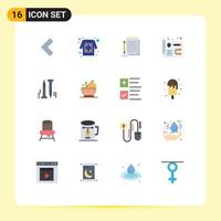 Set of 16 Modern UI Icons Symbols Signs for herbal diy notebook nail development Editable Pack of Creative Vector Design Elements