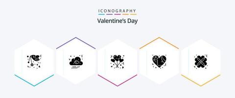 Valentines Day 25 Glyph icon pack including love. girl. heart. emotion. romance vector