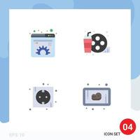 4 User Interface Flat Icon Pack of modern Signs and Symbols of content board management drink energy Editable Vector Design Elements