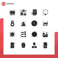 16 Thematic Vector Solid Glyphs and Editable Symbols of mortgage th pencle eight jewelry Editable Vector Design Elements