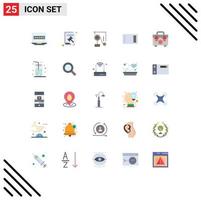 Group of 25 Flat Colors Signs and Symbols for bag home expariment chopping appliances Editable Vector Design Elements