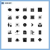 Set of 25 Modern UI Icons Symbols Signs for wardrobe home account furniture display page content Editable Vector Design Elements