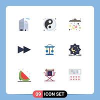 Set of 9 Modern UI Icons Symbols Signs for star moon sleep balance well Editable Vector Design Elements