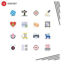 16 Flat Color concept for Websites Mobile and Apps base day machine learning earth medical Editable Pack of Creative Vector Design Elements