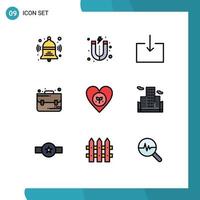 Universal Icon Symbols Group of 9 Modern Filledline Flat Colors of like favorite enter environment school Editable Vector Design Elements