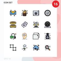 Set of 16 Modern UI Icons Symbols Signs for laboratory bacteria building tablet medical Editable Creative Vector Design Elements