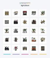 Creative Agriculture 25 Line FIlled icon pack  Such As plant. grower. seed. agriculture. storehouse vector