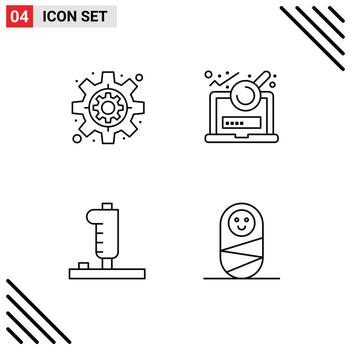 4 Universal Filledline Flat Colors Set for Web and Mobile Applications business game analysis login child Editable Vector Design Elements