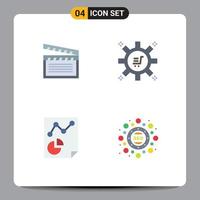 Pack of 4 creative Flat Icons of american page usa marketing process report Editable Vector Design Elements