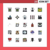 Pictogram Set of 25 Simple Filled line Flat Colors of desk application electric design up Editable Vector Design Elements