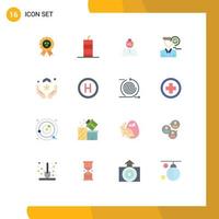 User Interface Pack of 16 Basic Flat Colors of appointment male head clock weight Editable Pack of Creative Vector Design Elements