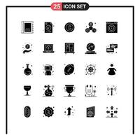 User Interface Pack of 25 Basic Solid Glyphs of perfection money school clock finance Editable Vector Design Elements