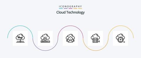 Cloud Technology Line 5 Icon Pack Including cloud. online. online. sever. data vector