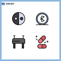 Universal Icon Symbols Group of 4 Modern Filledline Flat Colors of equality gymnastics symbols connection medicine Editable Vector Design Elements