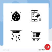 User Interface Solid Glyph Pack of modern Signs and Symbols of pollution thanks advertisement mobile cart Editable Vector Design Elements